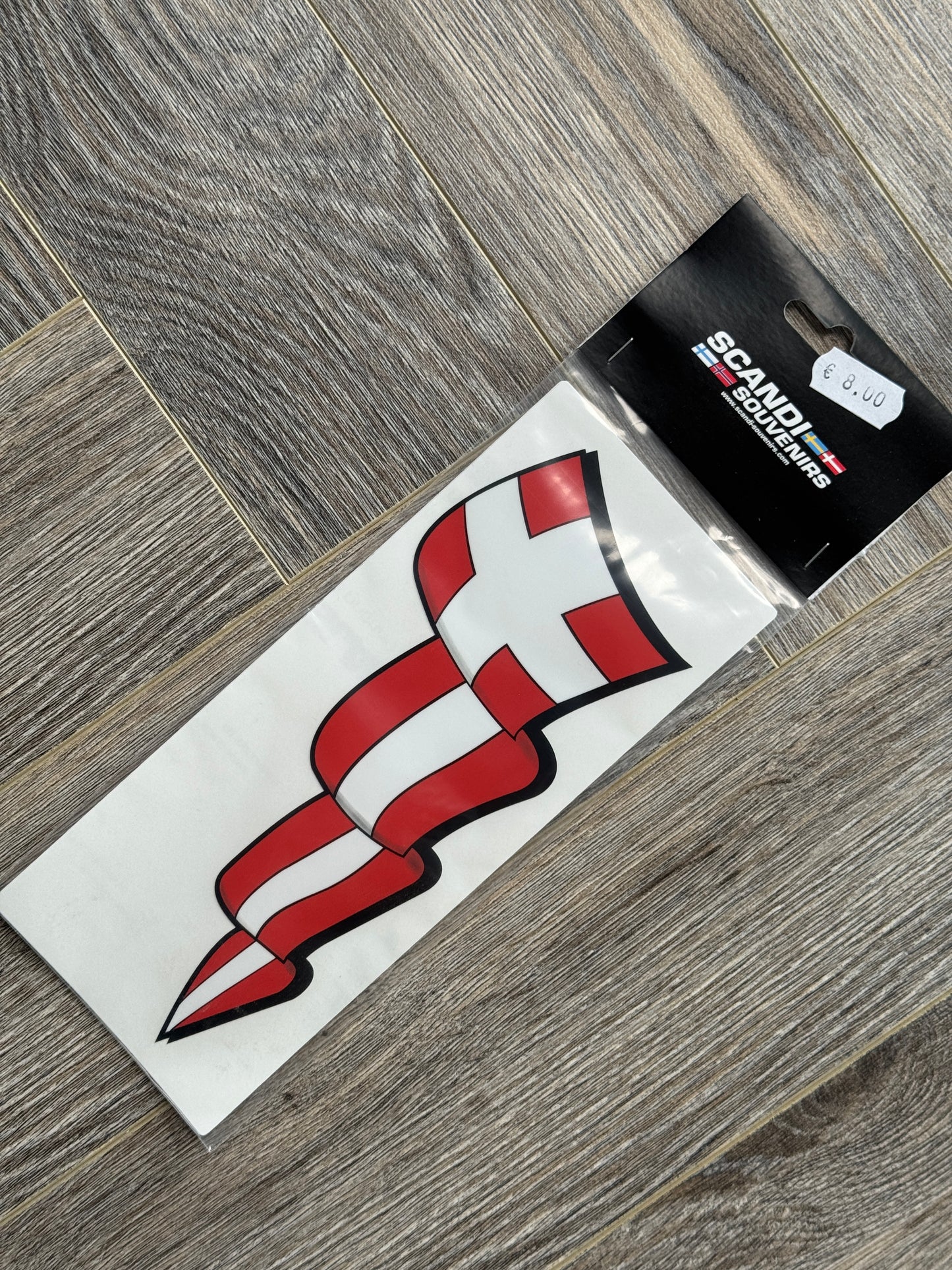 Flying Denmark flag sticker