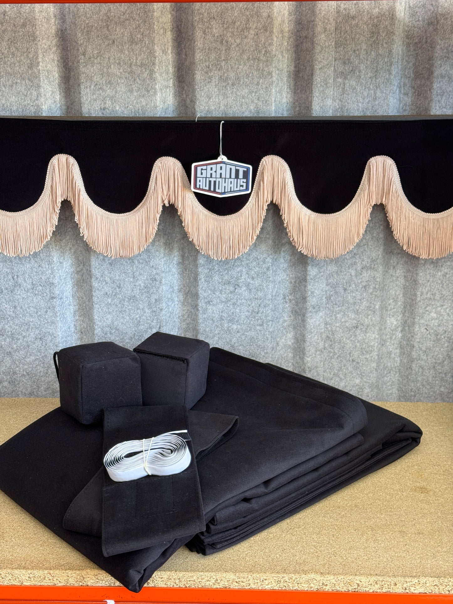 Grant AutoHaus Black & White Curtain Set