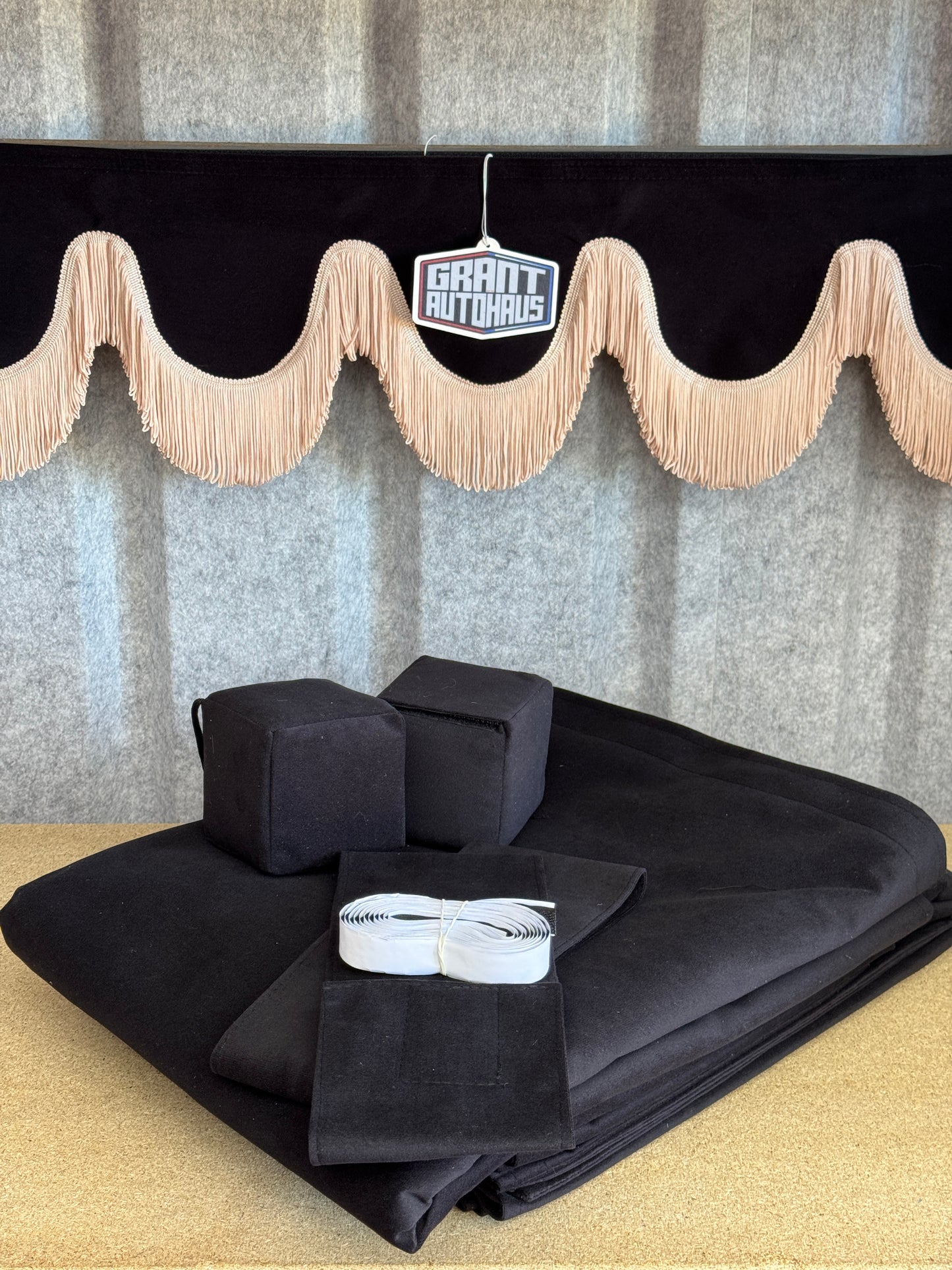 Grant AutoHaus Black & White Curtain Set