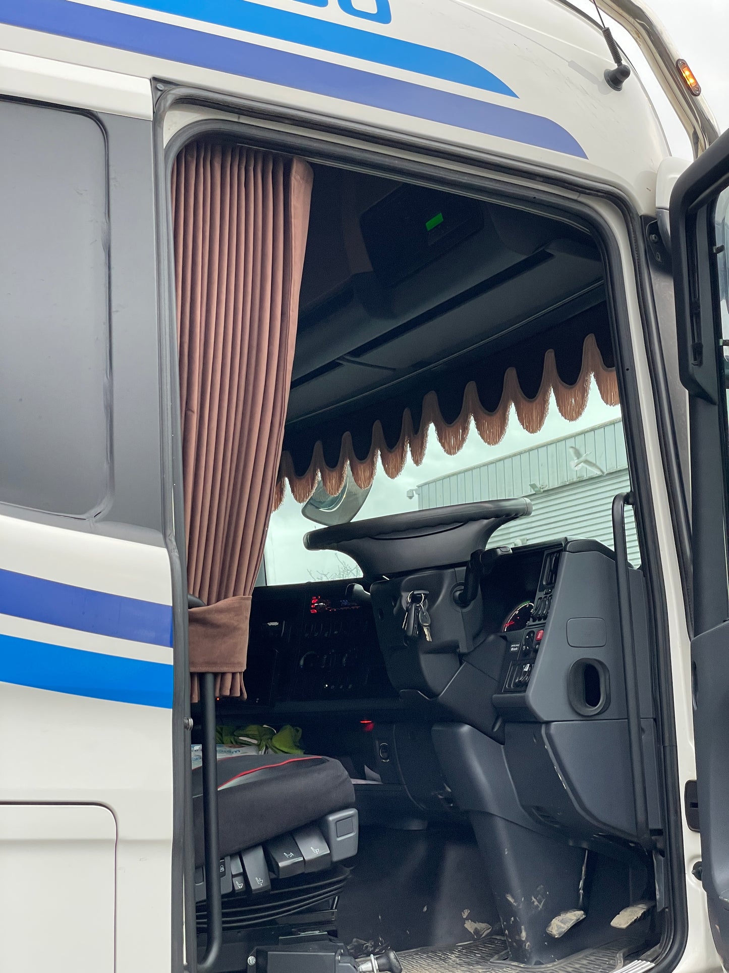 Brown Grant AutoHaus Interior Curtains with Pelmet.