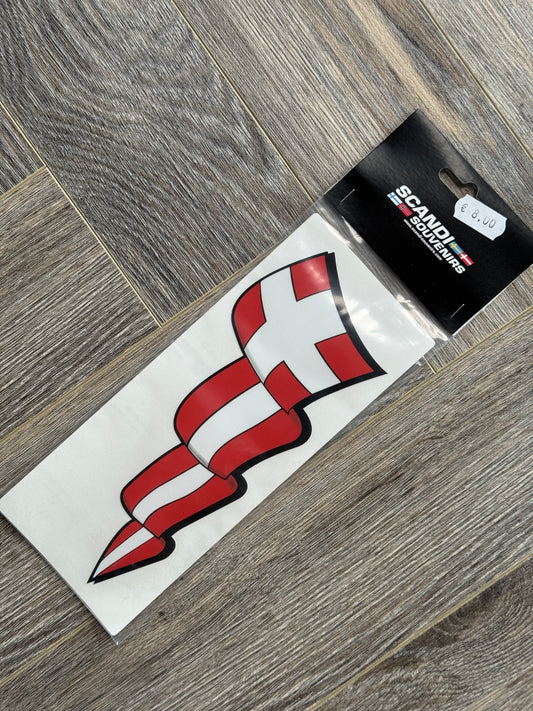 Flying Denmark flag sticker