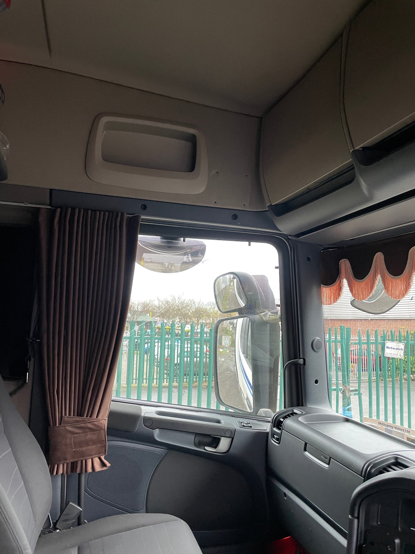 Brown Grant AutoHaus Interior Curtains with Pelmet.