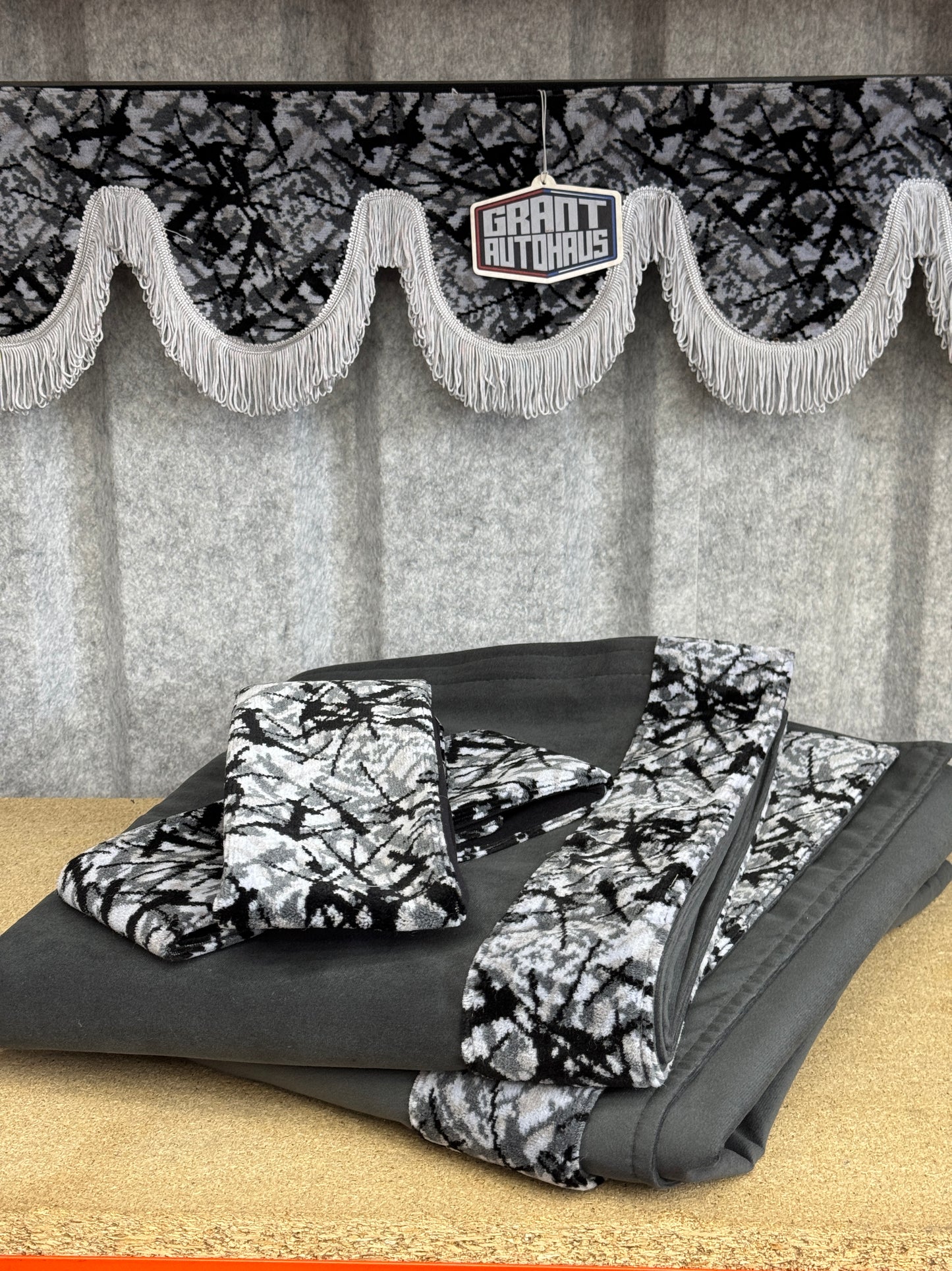 Grey Danish Plusche Curtain Set