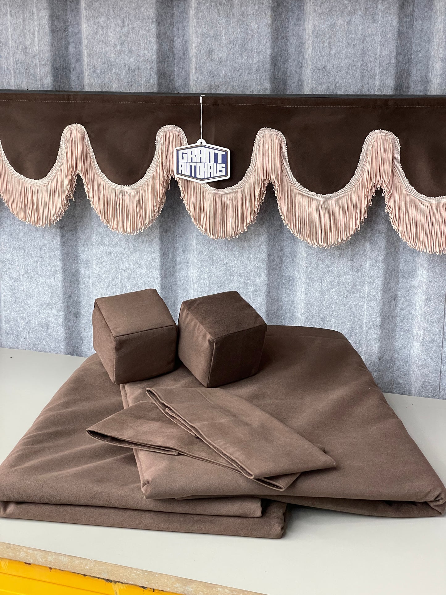 Brown Grant AutoHaus Interior Curtains with Pelmet.